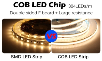 5m 12V COB LED Strip Warmwhite 384 LEDs/m flexible dimmable Tape Ribbon